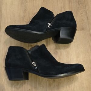 Vionic Black Suede Ankle Booties